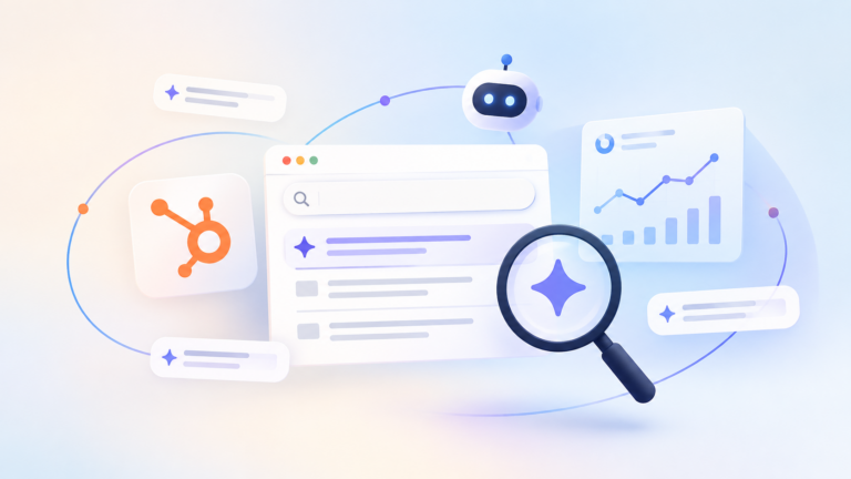 HubSpot AI visibility tracking with search analytics and brand performance dashboard